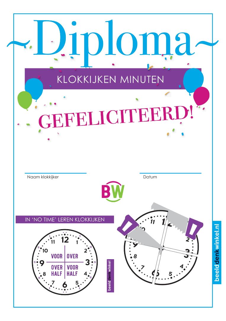 Diploma Klokkijken Minuten